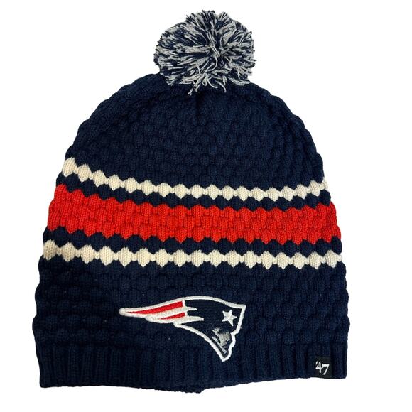 NFL Accessories - Women's '47 Navy New England Patriots Leslie Beanie with Pom NWOT